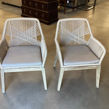 Pair of Weaved Rope Accent Chairs
