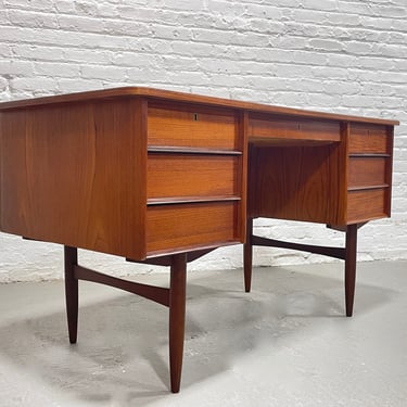 DANISH Mid Century Modern TEAK Double Sided DESK + Bookcase, 1960's 