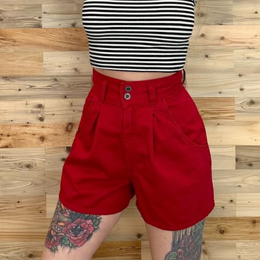 90's The Limited High Rise Pleated Red Shorts / Size 23 