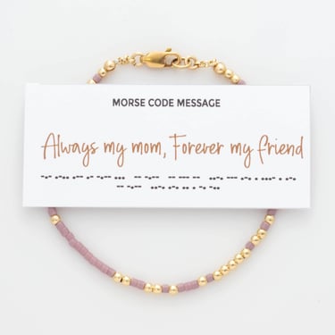 Always My Mom, Forever My Friend Morse Code Bracelet, Funny Mother's Day Gift For Mom, Birthday Gift for Mom, Gift For Mother In Law 