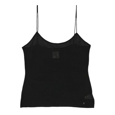 Chanel Black Cropped Logo Logo Tank