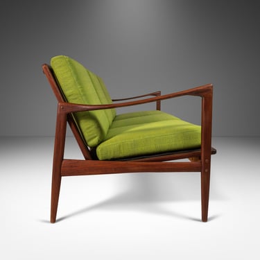 Kandidaten Three Seater Sofa in Lime Green Fabric by Ib Kofod-Larsen for Olof Person, Denmark, c. 1960's 