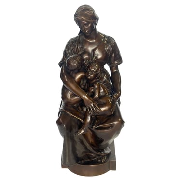 &quot;The Mother&quot; Bronze Sculpture by P. Dubois
