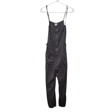 M Spaghetti Strap Billabong Beach Cruiser Jumpsuit Overalls Gray Surf Skate EUC! 