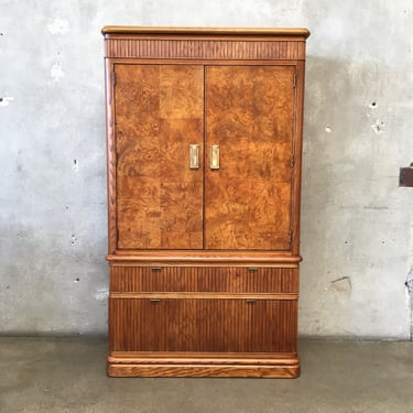 Art Deco High Dresser w/Burlwood &amp; Oak by Stanley Furniture