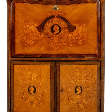 Louis Philippe Style Marquetry Secretaire, 19th C.