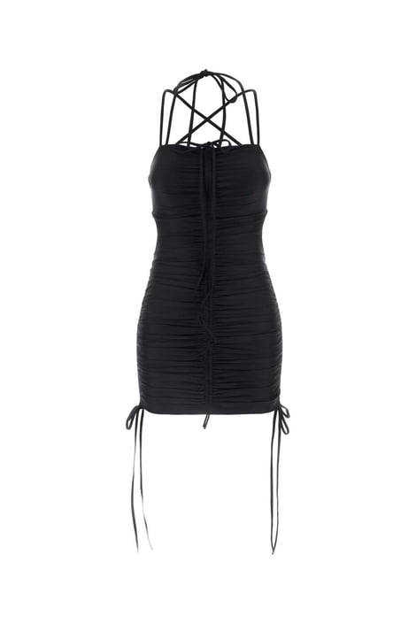 Balenciaga Women Black Stretch Nylon Mini Dress | Luosophy