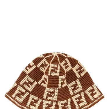 Fendi Woman Two-Tone Crochet Bucket Hat