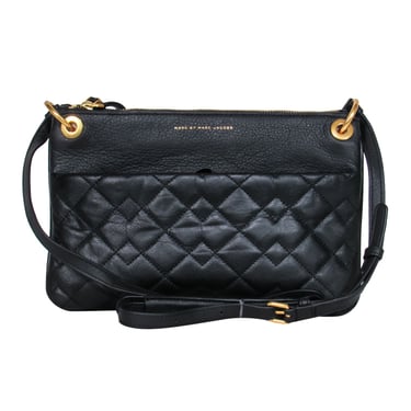 Marc by Marc Jacobs - Black Leather Quilted Front Crossbody Bag