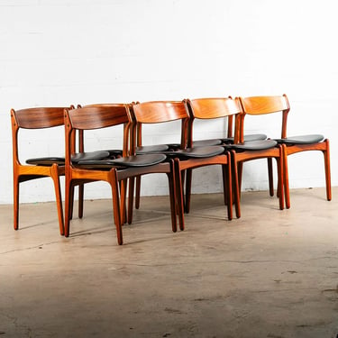 Mid Century Danish Modern Dining Chairs Erik Buch #49 Set 6 Brazilian Rosewood