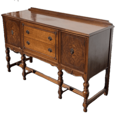 Antique Credenza with Burl Wood