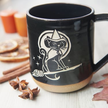 Witch Cat Halloween Mug 