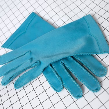 Lovely Vintage 60s Blue Tea Gloves 