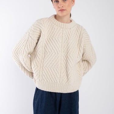 Micaela Greg Hand Knit Bevel Sweater - Cream