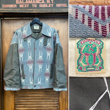 Vintage 1980’s “Fiorucci” Brand Southwest Print Outerwear Jacket, 80’s Blanket Jacket, Vintage Clothing 