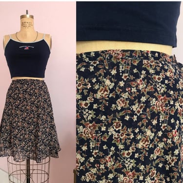 1990's New Old Stock Express Floral Tiered Skirt 