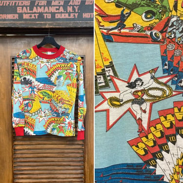 Vintage 1970’s Superhero Action Comics Superman Pop Art Long Sleeve T-Shirt, 70’s Tee Shirt, Vintage Clothing 