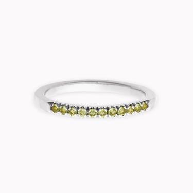 Silver Peridot Stack Ring