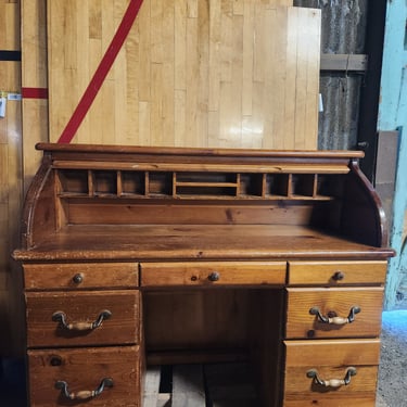Vintage Project Roll Top Desk 53 x 43.5 x 20