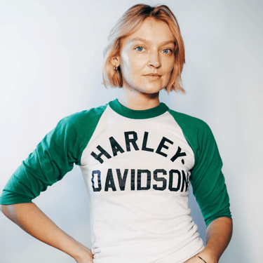 Green Harley Davidson Baseball T-Shirt
