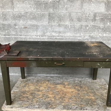 Grizzled Work Table with Vise (Seattle)