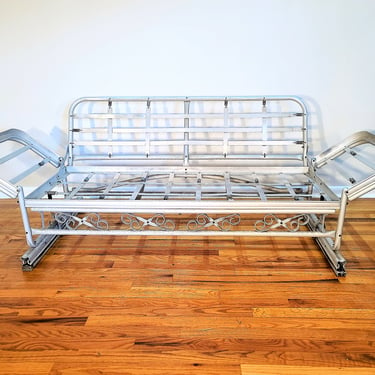 Vintage Aluminum Patio Glider Sofa 