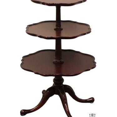 IMPERIAL Grand Rapids, MI Solid Mahogany Traditional 21" Three Tier Pie Crust Dumb Waiter 4101 