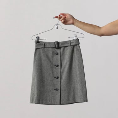 90s Wool Blend Button Up Skirt - W27