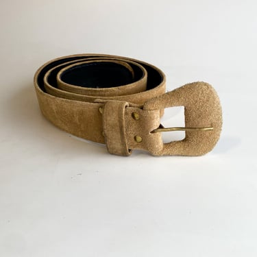 Tan Suede Covered Belt, sz. Medium