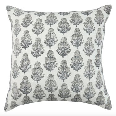 Marigold Malmo Indigo Block Print Linen Pillow