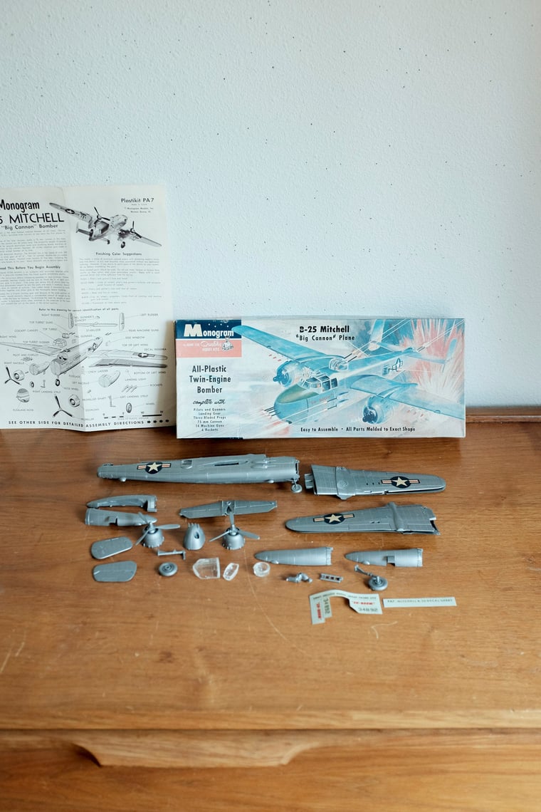Rare 1955 Vintage Monogram B-25 Mitchell Model kit | Microscope ...