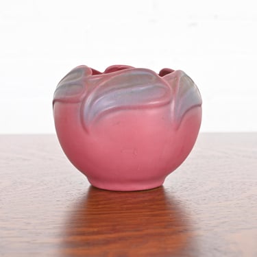 Van Briggle Arts & Crafts Floral Pink and Lavender Glazed Ceramic Vase, Early 20th Century