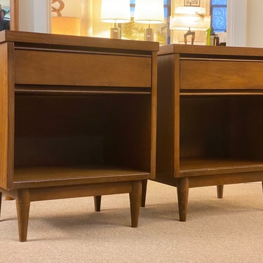 Pair of Walnut Nightstands, Circa 1960s - *Please ask for a shipping quote before you buy. 