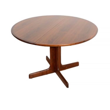 Vintage 60s Mid Century Modern Round Walnut Dining Table by Milo Baughman for Dillingham 