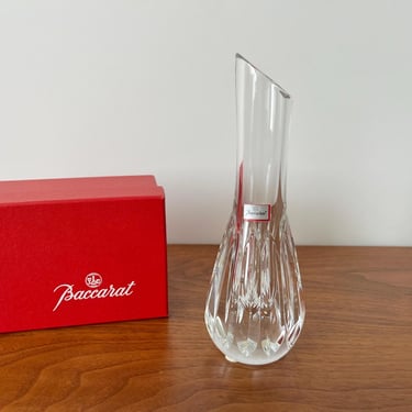 Vintage Baccarat French Crystal Bud Vase with Original Box and Label 