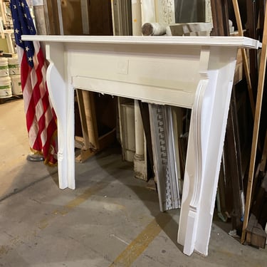 Simple White Mantel with Single Ledge Shelf