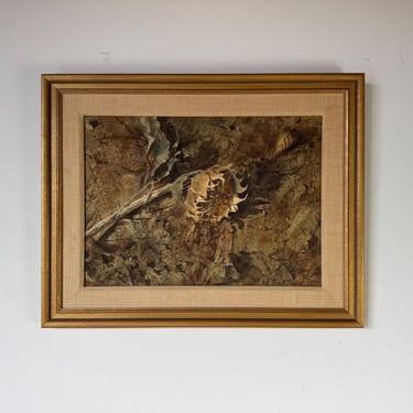 1970s Vintage William Preston Floral Still Life – Watercolor Oil on Board, Framed 