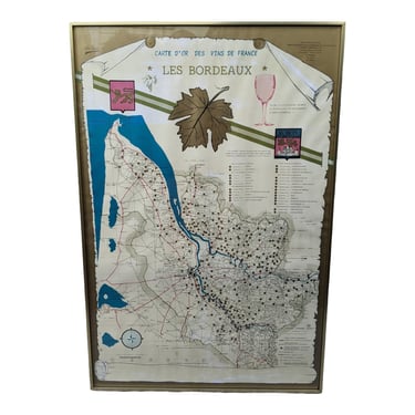 COMING SOON - Vintage French Bordeaux Region Wine Promotional Poster Map