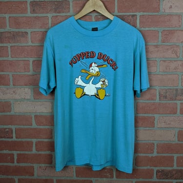 Vintage 1985 Drinking Beer "Fupped Duck" ORIGINAL Graphic Tee - Large 