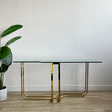 Vintage Brass Finish Console / Sofa Table