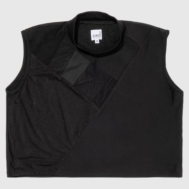 black  'all-over reroll' cropped mock neck tank top