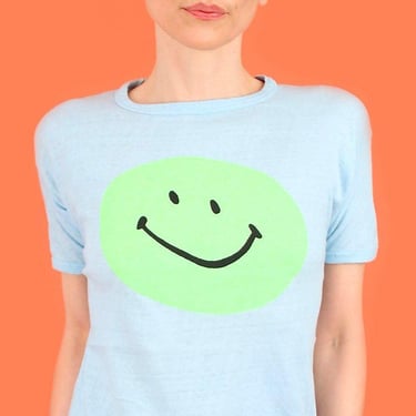 Vintage 1960's Original Smiley Face Flock Print Purple | Vintage