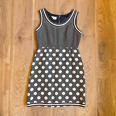 1960s Mod Mini Dress Shannon Rodgers Psychedelic Clothing Black and White Polka Dots Go Go Dancer 60s Clothes 