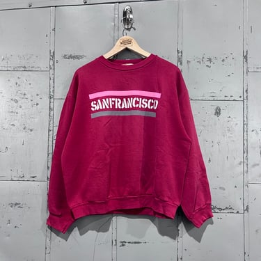 L 90’s Russell Athletic maroon crewneck sweatshirt San Francisco Size Large Made in USA 