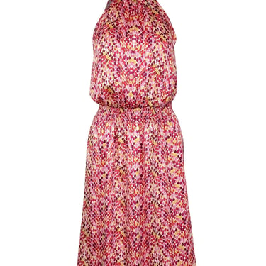 Trina Turk - Pink, Purple, &amp; Yellow Spotted Print Sleeveless Midi Dress Sz XS