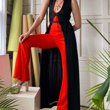 70s Two Tone Caped Jumpsuit