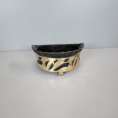 Black Ceramic Pottery Planter with Stand 