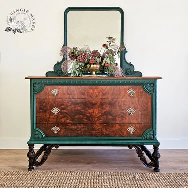 Refinished Ornate Berkey & Gay Vintage Dresser ****please read ENTIRE listing prior to purchasing SHIPPING is NOT free 