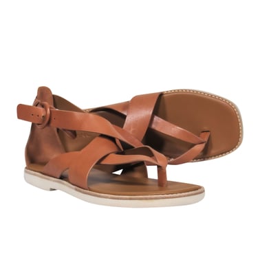 Vince - Brown Leather Strappy Thong Sandals Sz 10