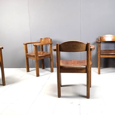 Vintage wooden armchairs made in Belgium, 1970s - wooden armchairs - dining chairs - vintage dining chairs 